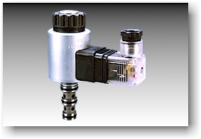 Solenoid operated cartridge type directional control valve.